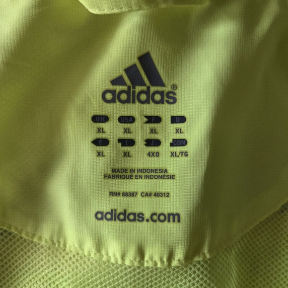 Adidas Bright Yellow Windbreaker with Black Details Size XL - Picture 11 of 11